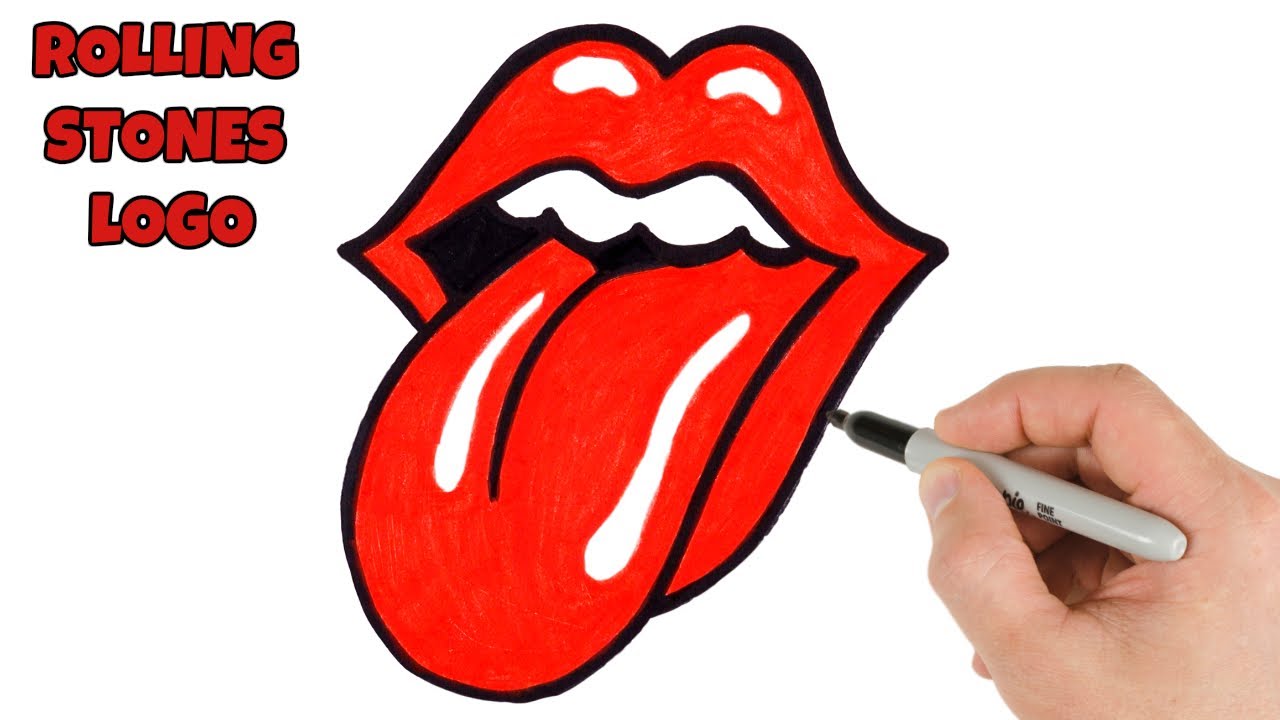 How To Draw The Rolling Stones Lips And Tongue Coloring Page Trace ...