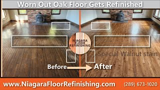 Oak With Deep Bevels Flattened and Stained 'Special Walnut' - Floor Sanding Oak