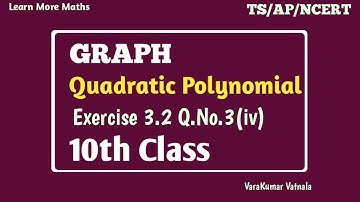 10th Class | Polynomials | Graph | Exercise 3.2 | Q.No.3(iv).