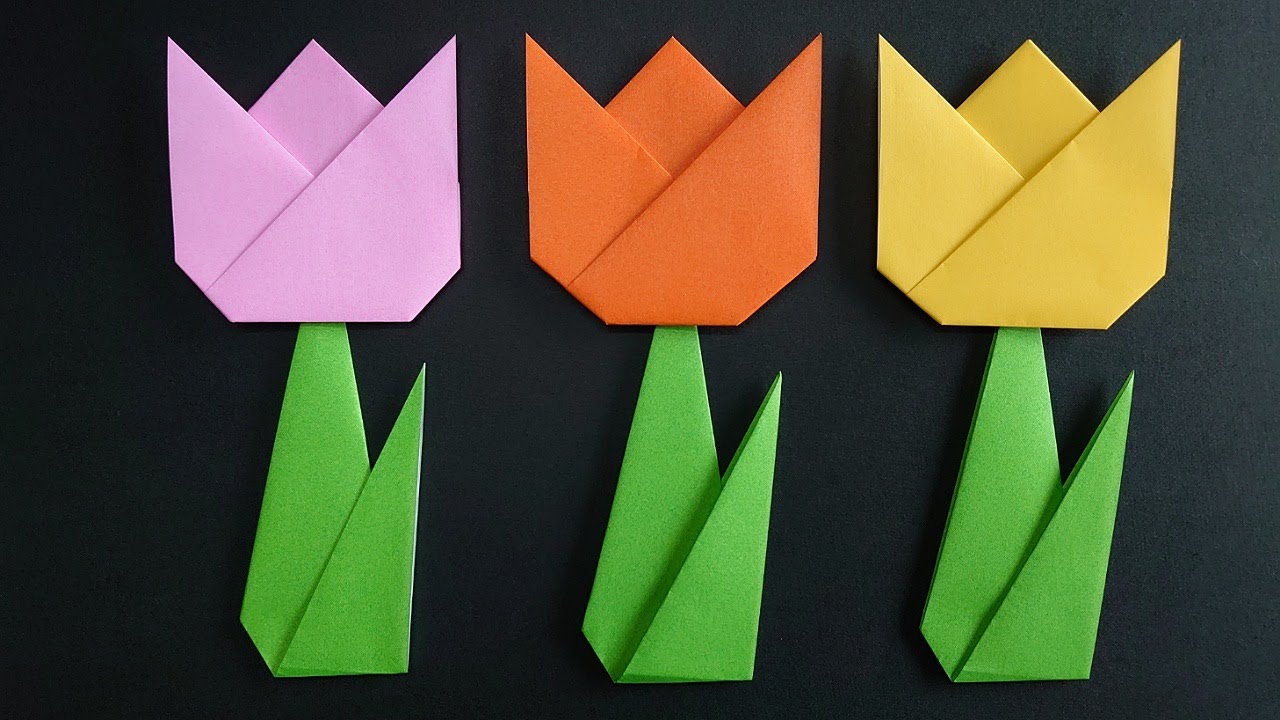 Origami Tulip チューリップ 折り紙 Youtube