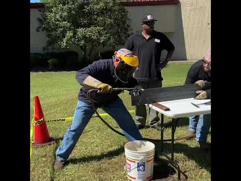 A welding demo at Augusta Technical College on Sept. 25