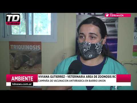 VIVIANA GUTIERREZ   VTERINARIA AREA DE ZOONOSOS RC   CAMPAÑA DE VACANACION ANTIRRABICA EN BARRIO UNI