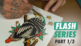 Spitshading a Tattoo Flash in real time - Part 1/3