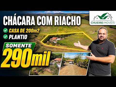 Capa do vídeo CHÁCARA***(VENDIDO)***COM RIACHO - CASA DE 200m2 - PLANTIO SOMENTE 290mil