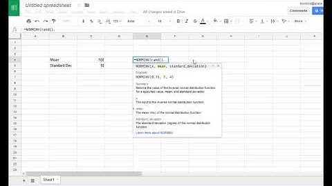 Google Sheets Create Normally Distributed Sample Data