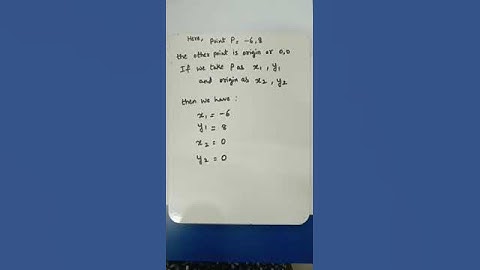 The distance of the point P(-6,8) from the origin is....