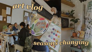 Artist Vlog ✽ Painting A Lot + 1st Time At An Art Cafe