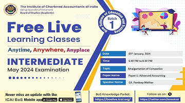 Intermediate Paper 1:AA | Topic: Amalgamation of Companies | Session 2 |  05 Jan, 2024