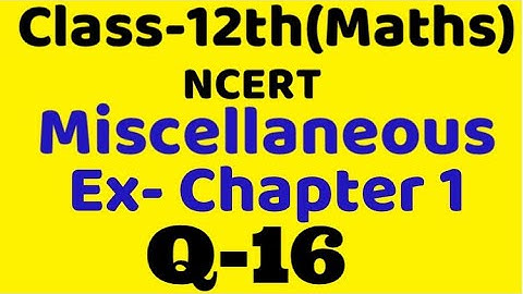 Class 12 Miscellaneous chapter 1 Q16 maths  chapter 1,ncert Binary operation, relation & function