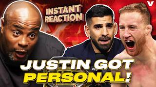Daniel Cormier REACTS to Justin Gaethje TAKING SHOTS AT Ilia Topuria before White House title...