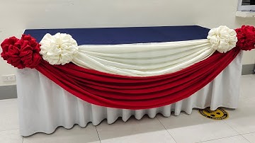 SCALLOP DESIGN WITH FLOWER DESIGN TWO COLORS COMBINATION TABLE SKIRTING TUTORIAL