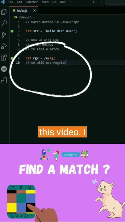 How to find a match using match method in Javascript - YouTube