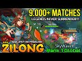 LEGENDS NEVER SURRENDER 9K Matches Zilong Carrying AFK Teammate - Top 1 Global Zilong SkyWave - MLBB