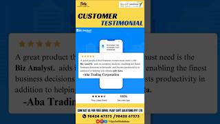 Biz analyst mobile app customer review from vijay soft solutions screenshot 1