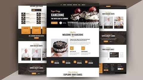 Responsive Cake Shop web design: HTML , CSS &  JS