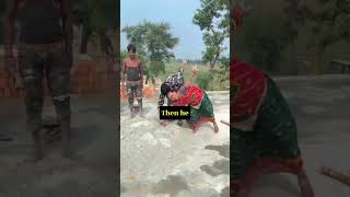 Guy Pranks Woman on Construction Site & Makes Her Fall in Wet Cement 😂 She Chases Him!