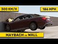 Mercedesbenz w223 maybach crashes to the wall  300 kmh  186 mph