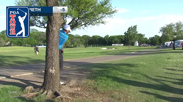 Jordan Spieth's superb save from the roots at AT&T...