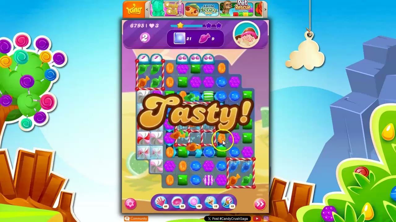 Candy Crush Level 6795 Talktrough, 29 Moves 0 Boosters - YouTube