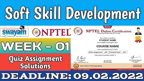 NPTEL Soft Skill Development WEEK 1 ASSIGNMENT ANSWERS | 2022