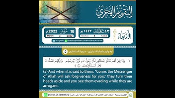 آية وترجمتها بالإنجليزي - سورة المنافقون (٥)