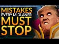 Top 8 BIGGEST MID LANE Tips and Mistakes - Why This Invoker is STUCK at 3K MMR - Dota 2 Guide