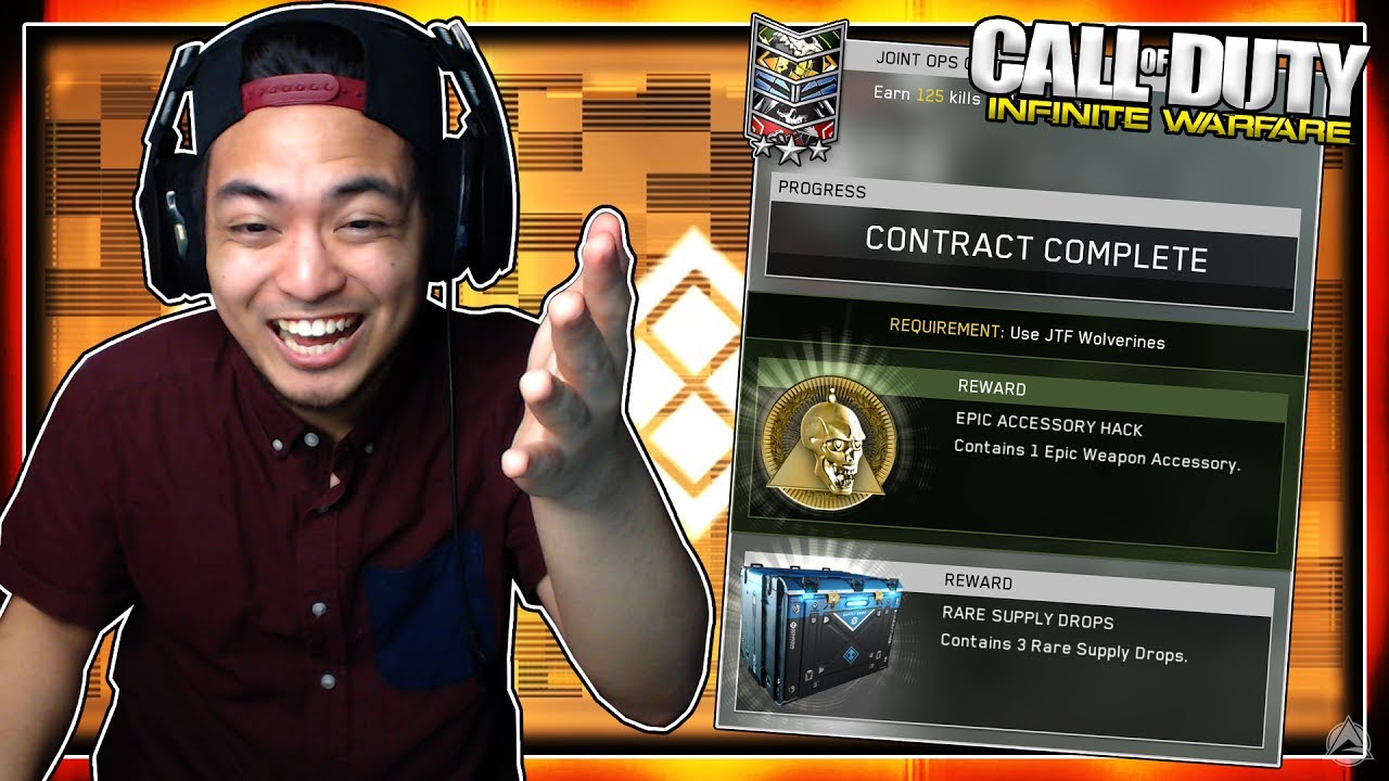 COMPLETING NEW CONTRACTS on INFINITE WARFARE! [Infinite Warfare Epic Weapon Accessory Hack Contract]