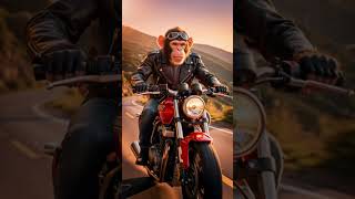 monkey is driving bike#monkey#trend#bike