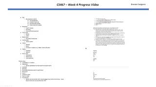 Brandon Sedgwick CS467 Week 4 Progress Video