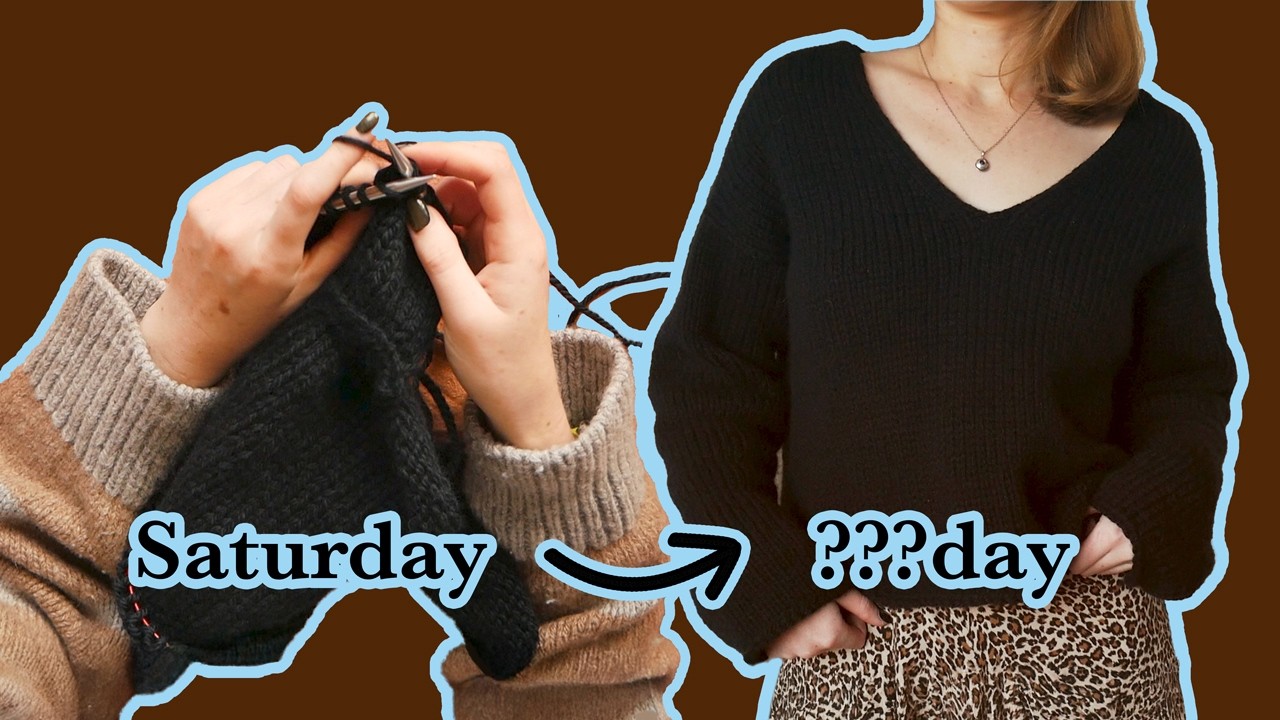 Can I knit a sweater in a weekend? | knitting vlog | Twofold Sweater V-Neck by Caidree