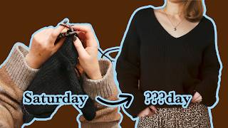 Can I knit a sweater in a weekend? | knitting vlog | Twofold Sweater V-Neck by Caidree