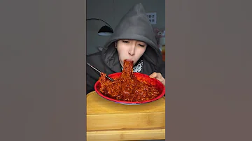 SPICY NOODLES FINISHED IN A GO MUKBANG ASMR EATING Mukbang Shorts Food Eating Asmr 