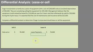 Differential Analysis: Lease or Sell