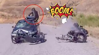 SERIOUS HEAD ON WITH BIKER |  EPIC, ANGRY, KIND & AWESOME MOTORCYCLE MOMENTS | Ep.14