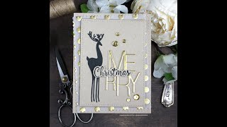 Unity Quick Tip: Kraft and Gold No Coloring Christmas Card