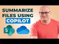 How to Summarize Files in SharePoint or OneDrive with Copilot