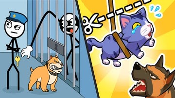THIEF PUZZLE vs SAVE THE CAT - New Levels Super UPDATE Satisfying Double Gameplay Walkthrough APK
