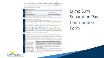 Lump Sum Separation Pay Form Tutorial