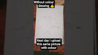 dragon drawing without colour next day upload same picture with colour#shots #dragondraw
