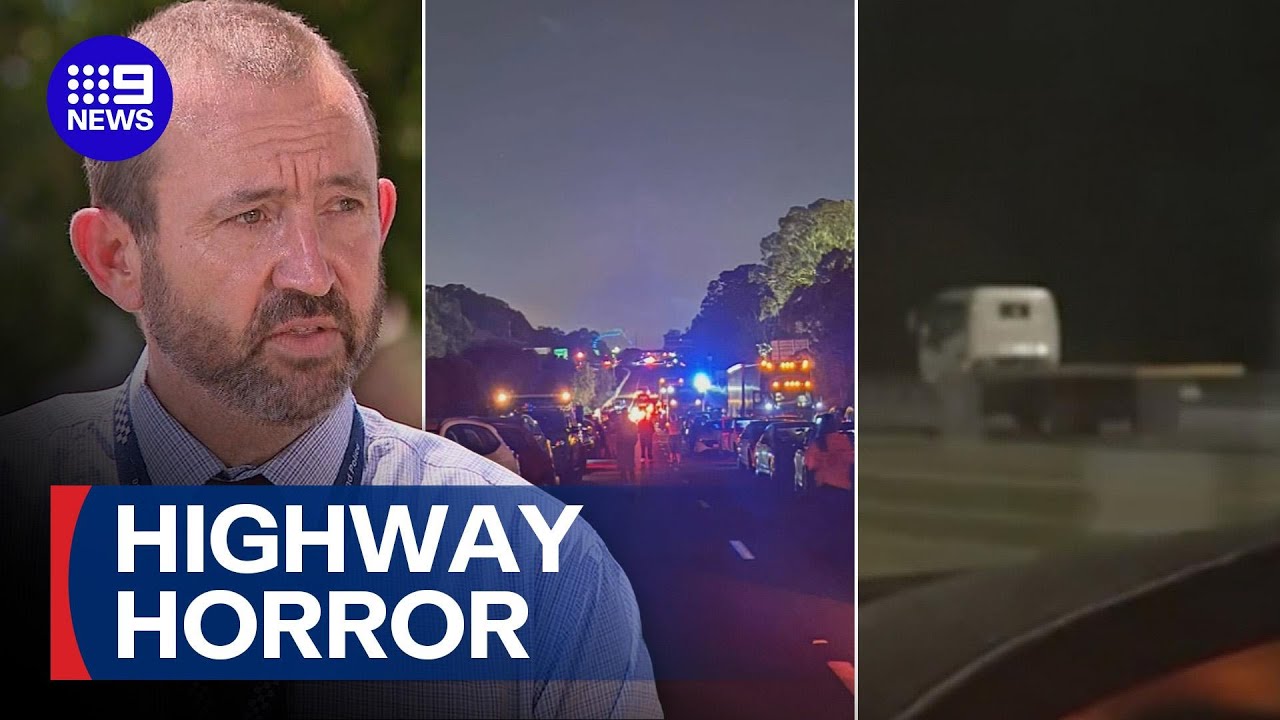 Driver struck and killed by truck travelling in wrong direction | 9 News Australia