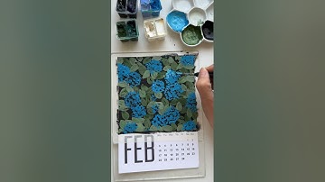 Cách vẽ hoa Cẩm Tú cầu bằng màu gouache