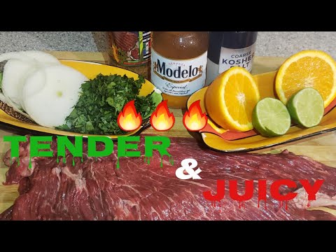 How to marinate carne asada (modelo beer) - YouTube
