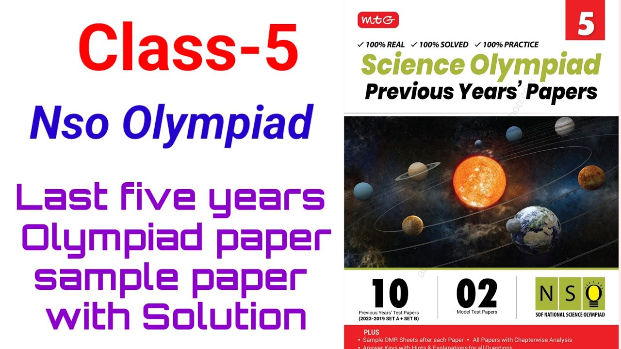 class5 Nso Olympiad Last 5 year previous paper with sample paper# ...