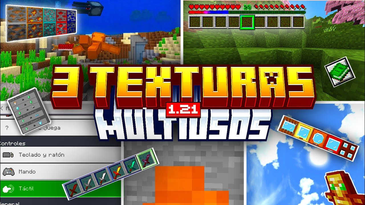 LAS MEJORES TEXTURAS MULTIUSOS PARA MINECRAFT BEDROCK v26 - YouTube