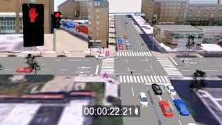 Traffic Simulation Vissim - 300 cars/h - 4 Lanes