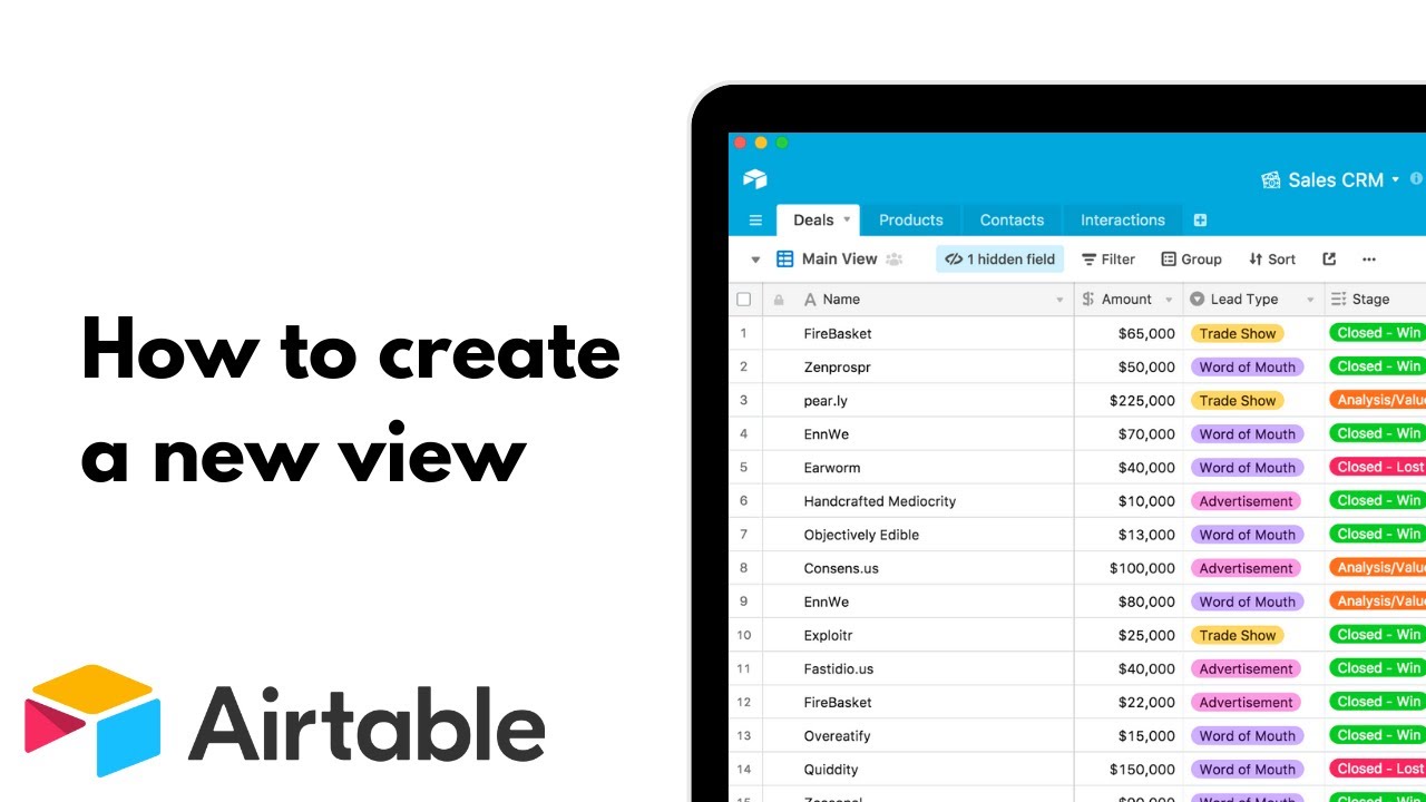 Airtable: How To Create a New View Tutorial 2023 - YouTube