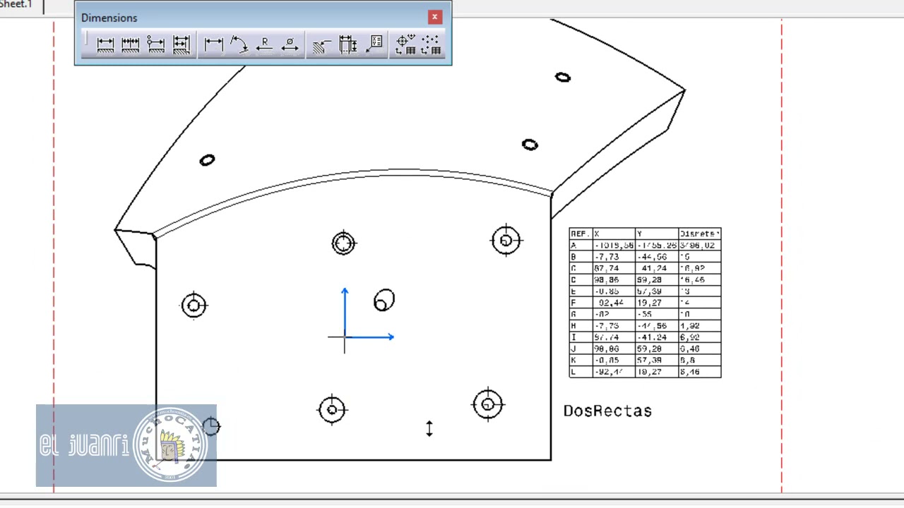 CATIA V5 desde cero. Lección de Drafting. Creación de Tables de Holes.