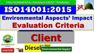 ISO14001 Aspects' Impact Evaluation Criteria for Diesel - CLIENT