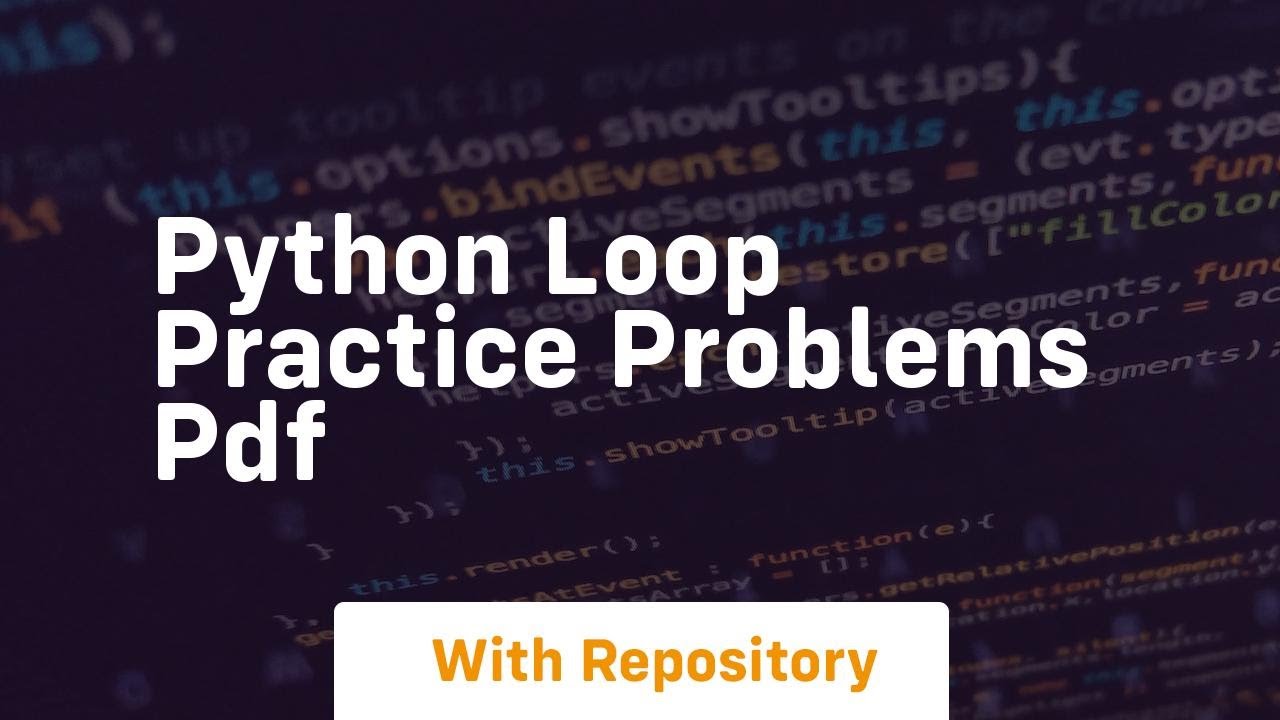 python loop practice problems pdf - YouTube