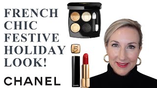 LUXURY BEAUTY HAUL FRENCH CHIC FESTIVE HOLIDAY LOOK CHANEL NO 5 EYE LA MER TOM FORD